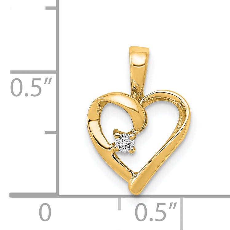 14k AA .02ct. Diamond Heart Pendant