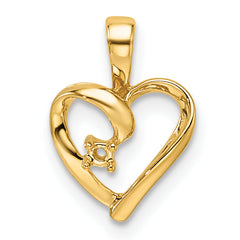 14k Heart Pendant Mounting