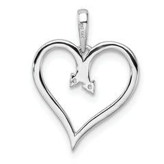 14k White Gold Heart Pendant Mounting