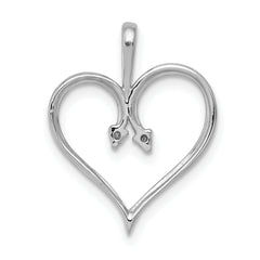 14k White Gold AA .02ct. Diamond Heart Pendant