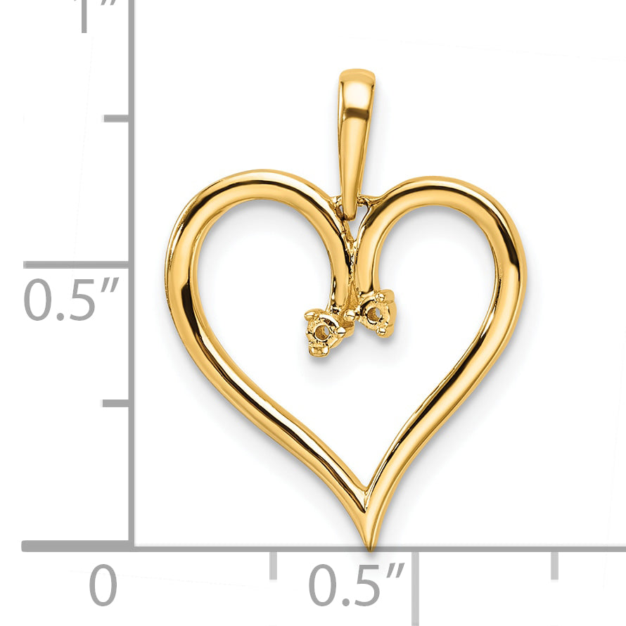 14k Heart Pendant Mounting