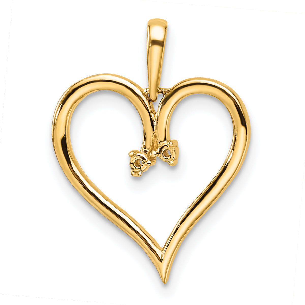 14k Heart Pendant Mounting