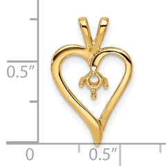 14k Heart Pendant Mounting