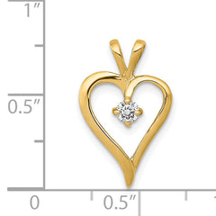 14k AA 1/10ct. Diamond Heart Pendant