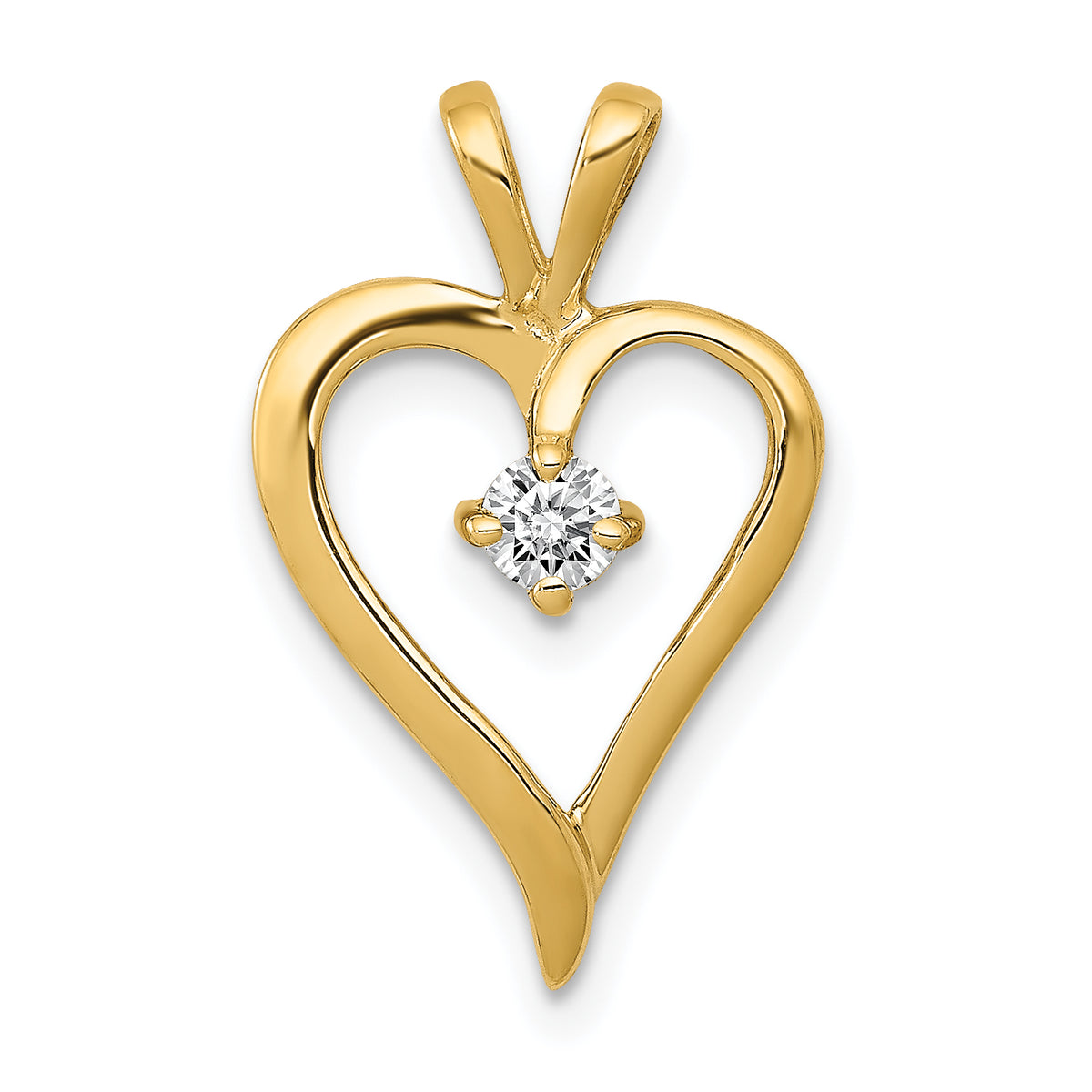 14k AA 1/10ct. Diamond Heart Pendant