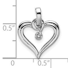 14k White Gold Heart Pendant Mounting