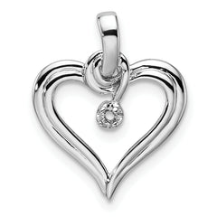 14k White Gold Heart Pendant Mounting