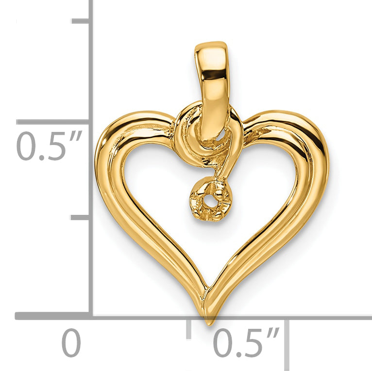 14k Heart Pendant Mounting