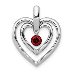 14k White Gold 1/6ct. Red Diamond Double Heart Pendant