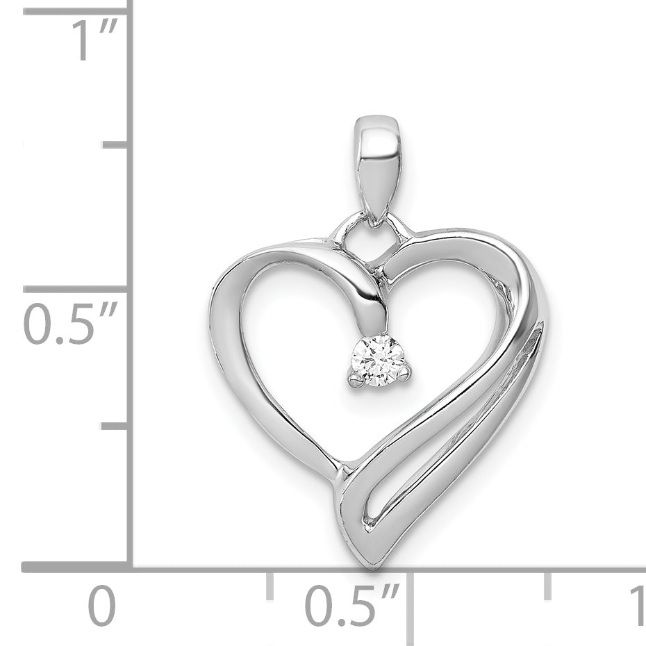 14k White Gold 1/15ct. Diamond Heart Pendant