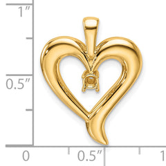 14k Heart Pendant Mounting