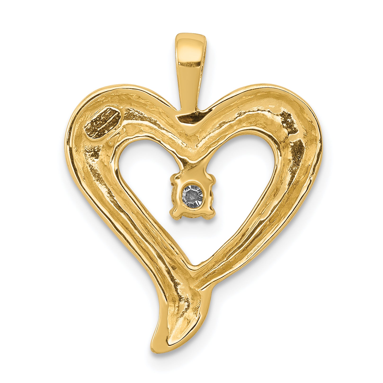 14k AA Diamond Heart Pendant