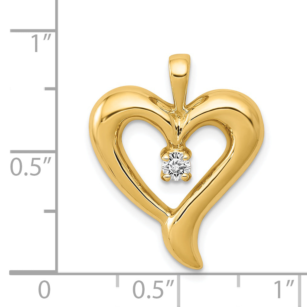 14k AA Diamond Heart Pendant