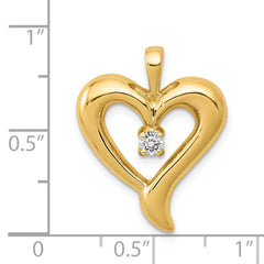 14k AA Diamond Heart Pendant