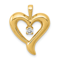 14k AA Diamond Heart Pendant