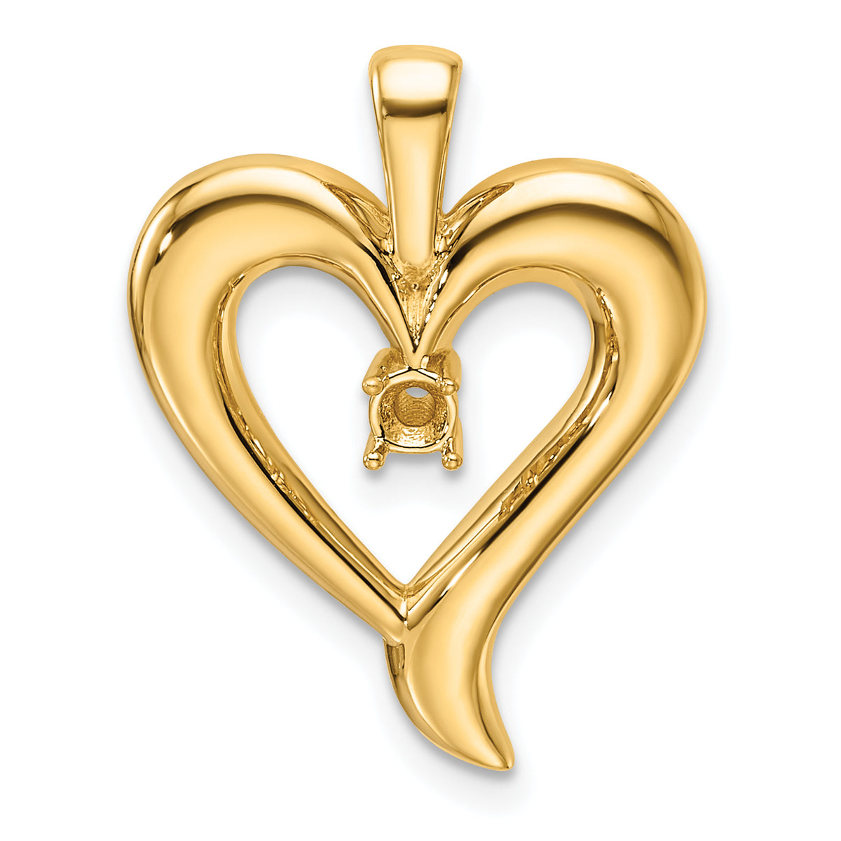 14k Heart Pendant Mounting