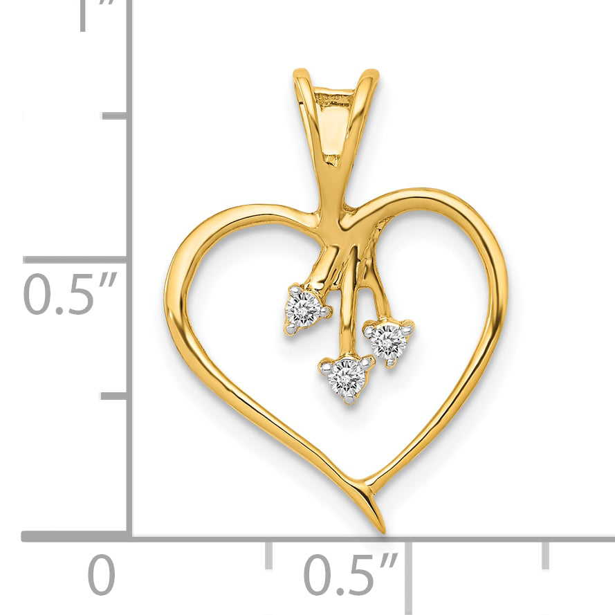 10K Diamond Heart Pendant