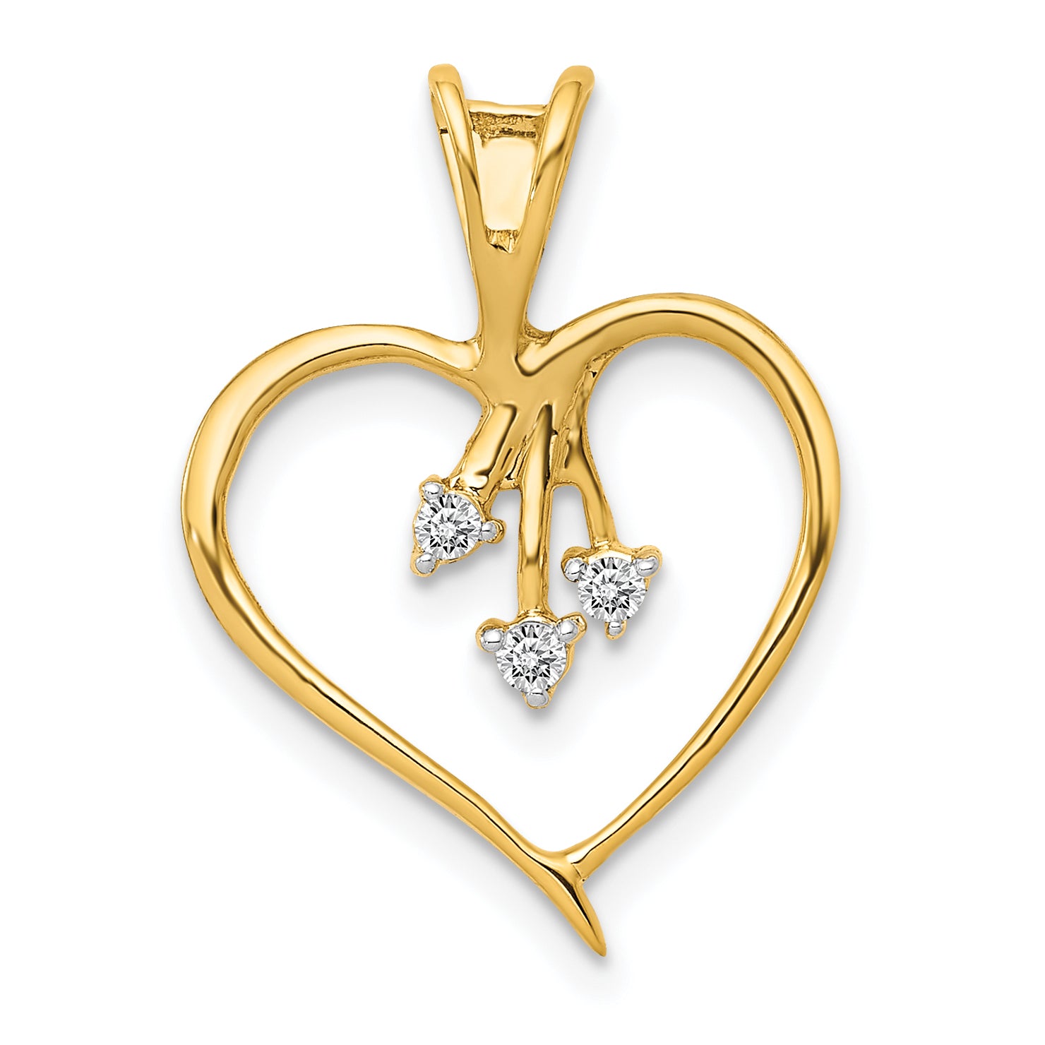 10K Diamond Heart Pendant