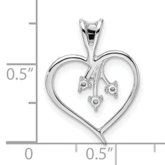 14k White Gold Heart Pendant Mounting