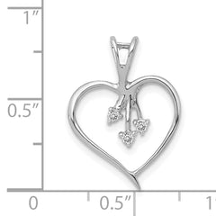 14k White Gold Diamond Heart Pendant