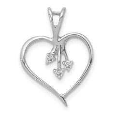 14k White Gold Diamond Heart Pendant