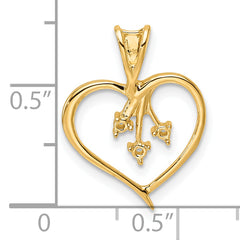 14k Heart Pendant Mounting