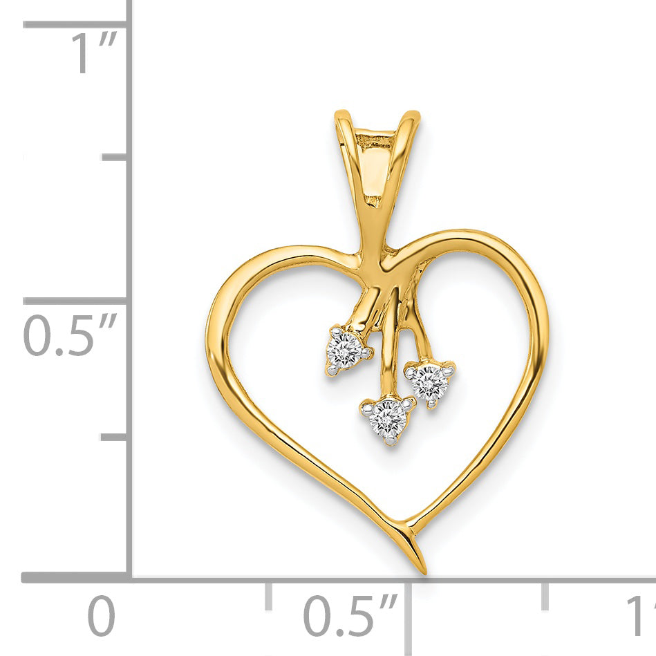 14k Diamond Heart Pendant