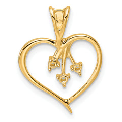 14k Heart Pendant Mounting