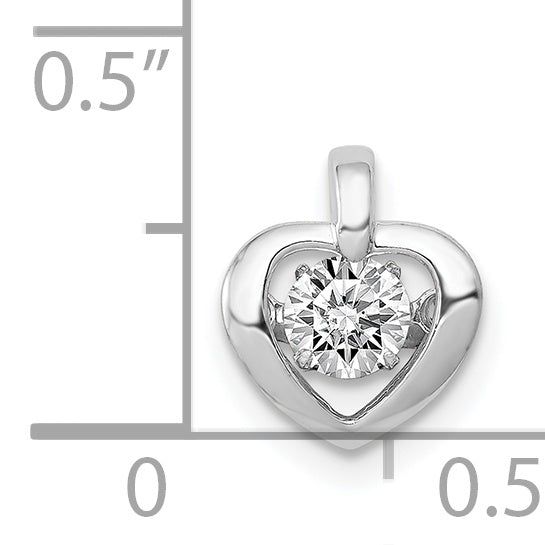 14k White Gold 1/4ct. Vibrant Diamond Heart Pendant