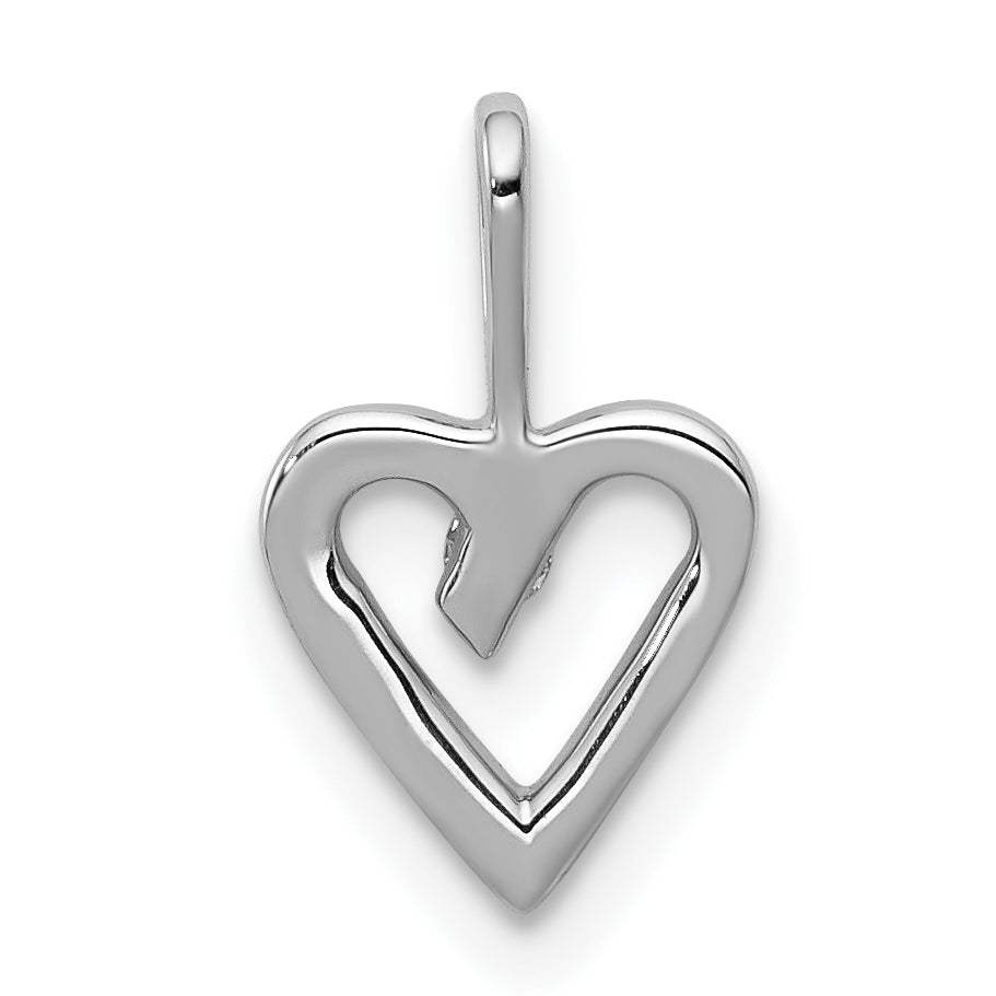 14k White Gold .02ct. Diamond Heart Pendant