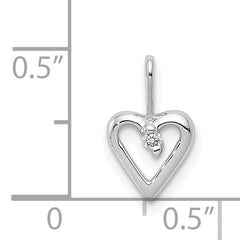 14k White Gold .02ct. Diamond Heart Pendant