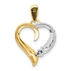 14k Two-tone 1/15ct. Diamond Heart Pendant