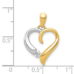 14k Two-tone 1/15ct. Diamond Heart Pendant