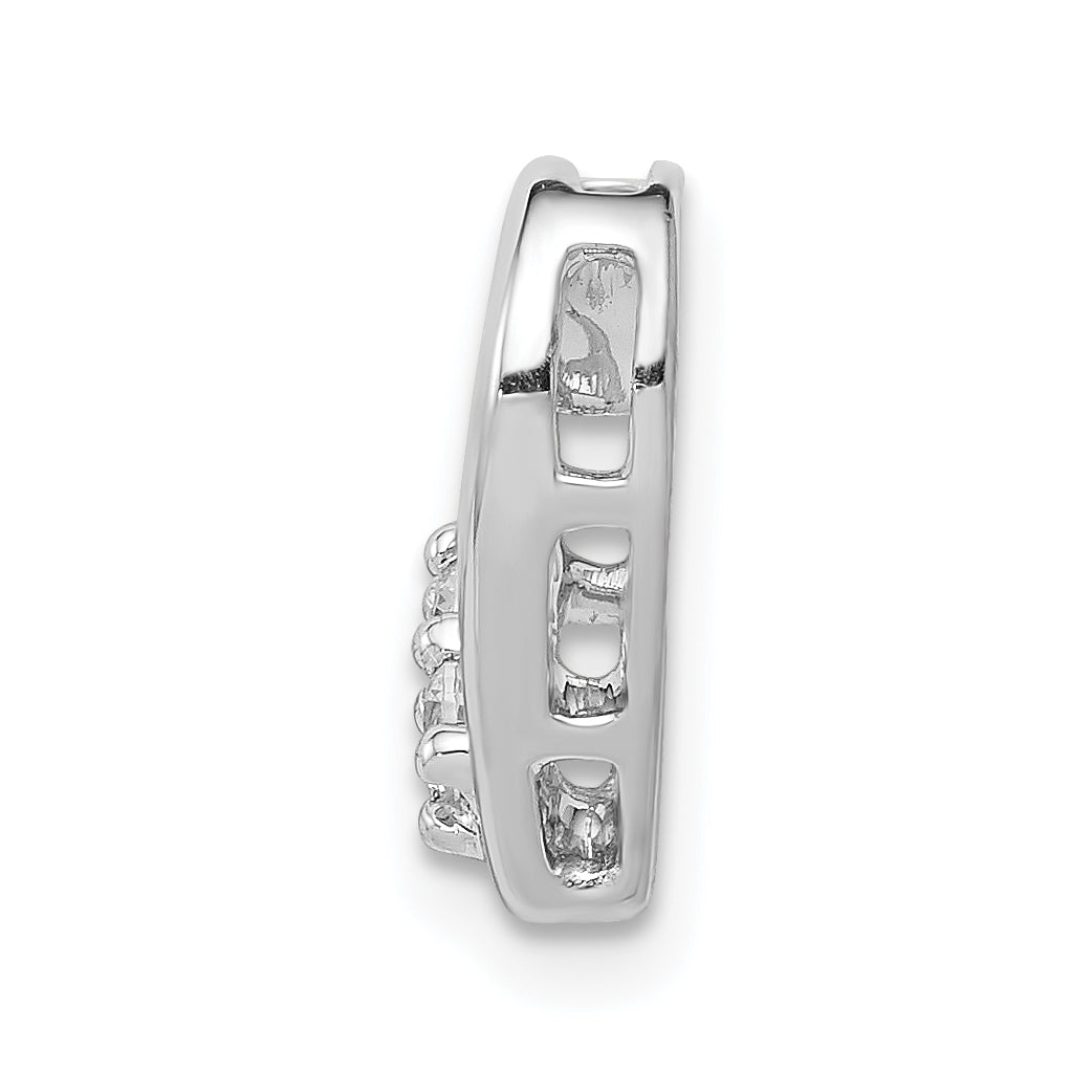 14k White Gold 1/10ct. Diamond Heart Chain Slide