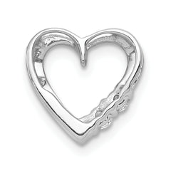 14k White Gold 1/10ct. Diamond Heart Chain Slide