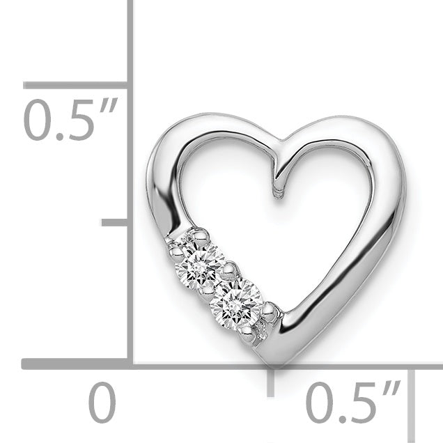 14k White Gold 1/10ct. Diamond Heart Chain Slide