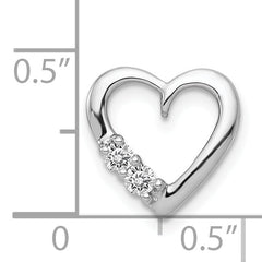 14k White Gold 1/10ct. Diamond Heart Chain Slide