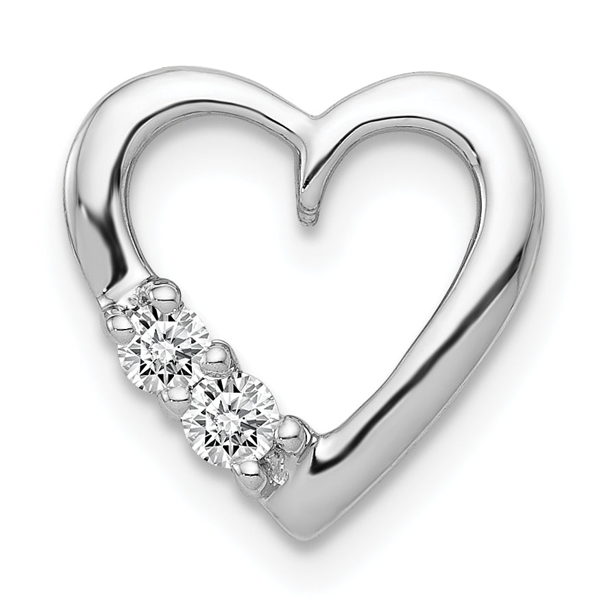 14k White Gold 1/10ct. Diamond Heart Chain Slide