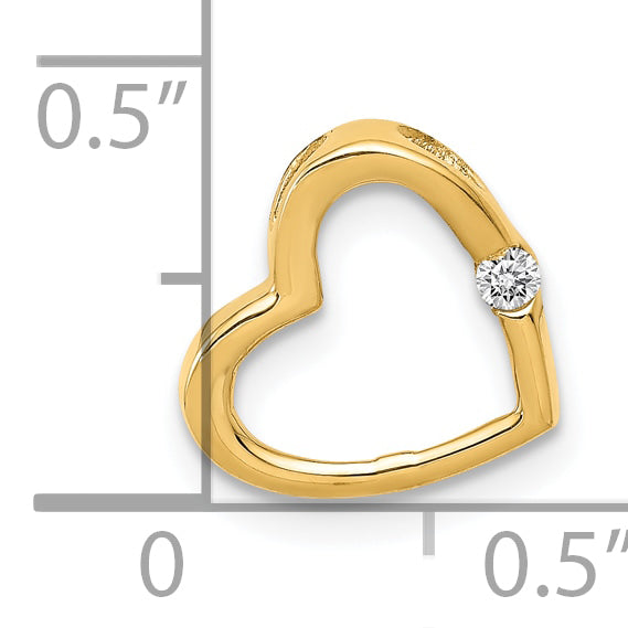 10k AA Diamond Heart Chain Slide