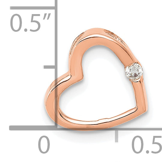 14k Rose Gold Heart Chain Slide Mounting