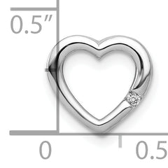 10k White Gold .01ct. Diamond Heart Chain Slide