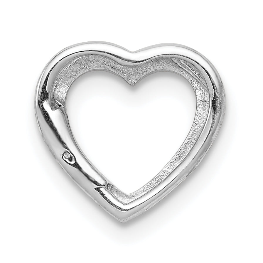 14k White Gold .01ct. Diamond Heart Chain Slide