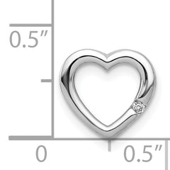 14k White Gold .01ct. Diamond Heart Chain Slide