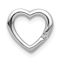 14k White Gold .01ct. Diamond Heart Chain Slide