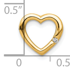 14k .01ct. Diamond Heart Chain Slide