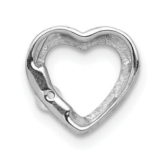 14k White Gold 1/20ct. Diamond Heart Chain Slide