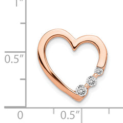 14k Rose Gold 1/6ct. Diamond Heart Chain Slide