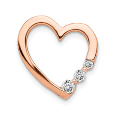 14k Rose Gold 1/6ct. Diamond Heart Chain Slide