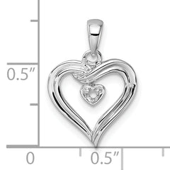 14k White Gold Heart Pendant Mounting