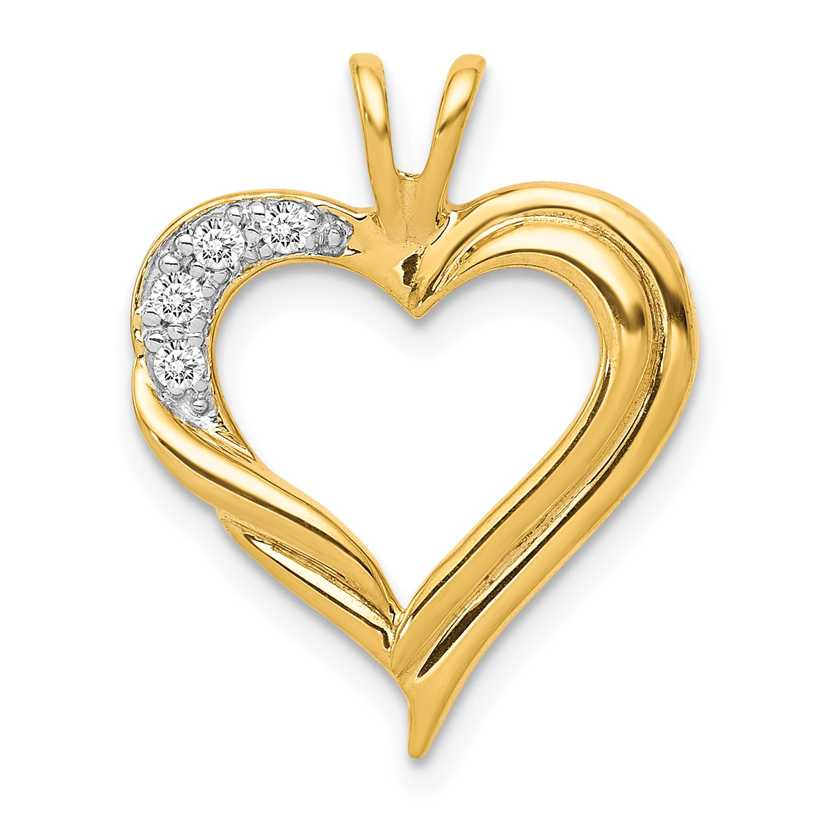 10K Diamond Fancy Heart Pendant